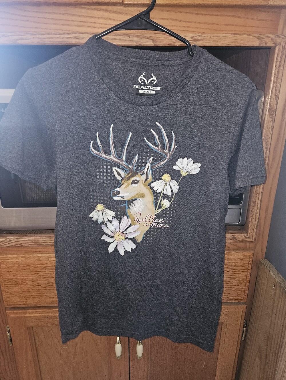 Realtree Charcoal Deer & White Floral Graphic Tee